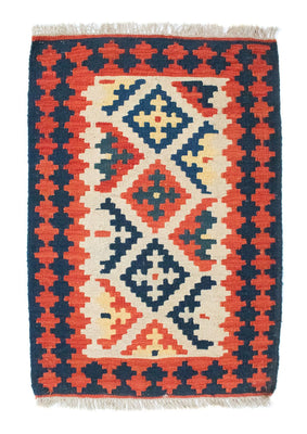 Alfombra Kelim - Oriental - 96 x 64 cm - naranja