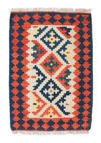 Alfombra Kelim - Oriental - 96 x 64 cm - naranja