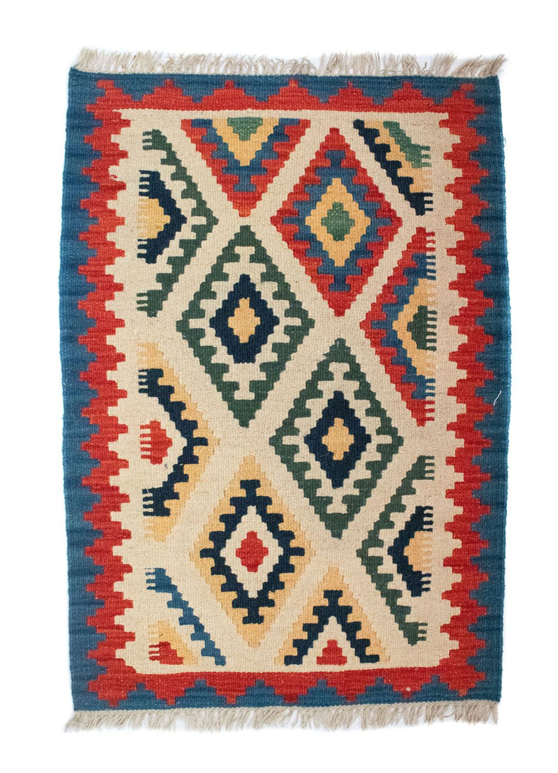 Alfombra Kelim - Oriental - 88 x 61 cm - beige