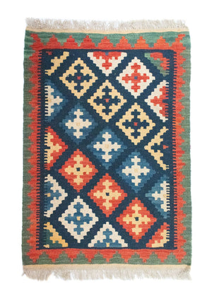 Alfombra Kelim - Oriental - 95 x 65 cm - azul