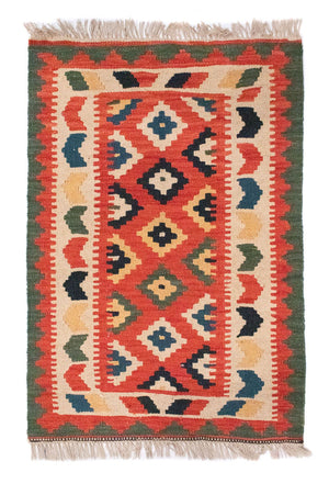Alfombra Kelim - Oriental - 95 x 65 cm - naranja