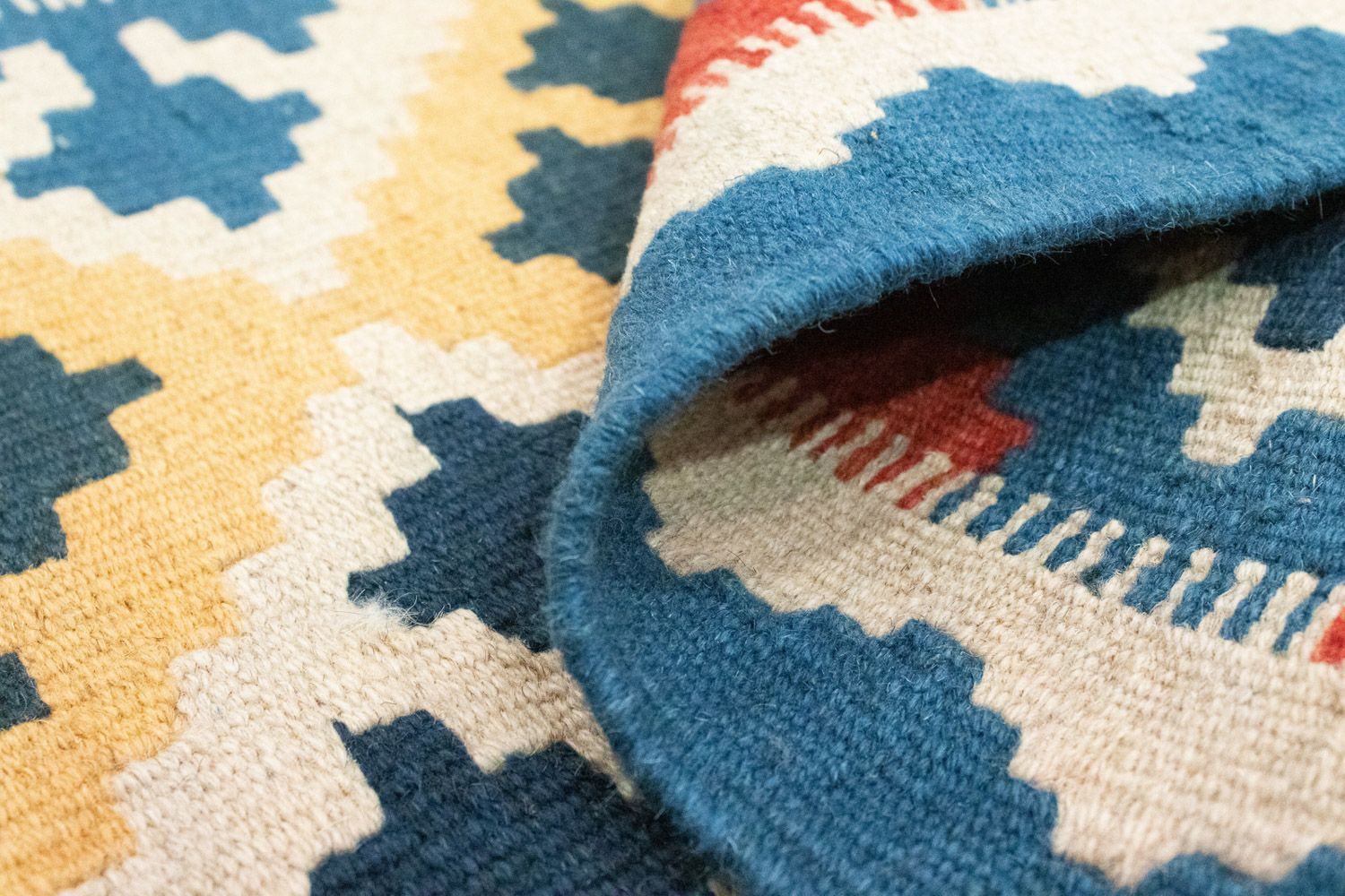 Alfombra Kelim - Oriental - 86 x 61 cm - azul