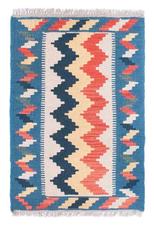 Alfombra Kelim - Oriental - 91 x 61 cm - azul