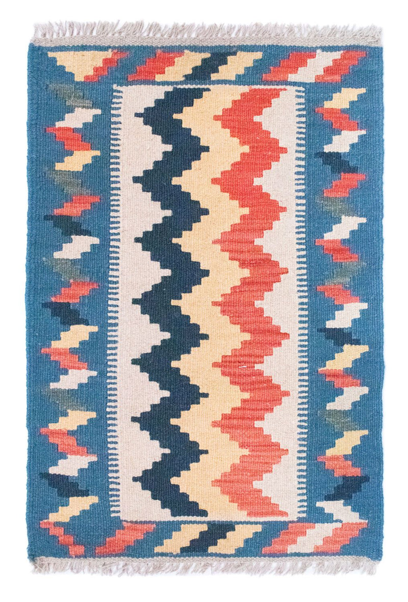 Alfombra Kelim - Oriental - 91 x 61 cm - azul