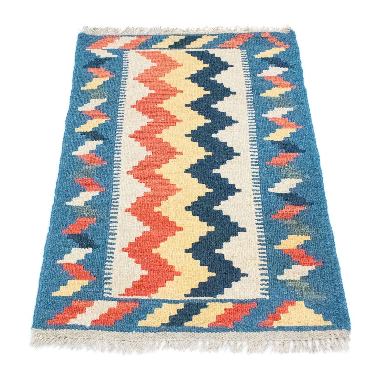 Alfombra Kelim - Oriental - 91 x 61 cm - azul
