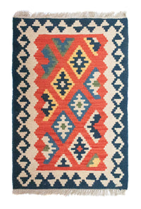 Alfombra Kelim - Oriental - 91 x 61 cm - naranja