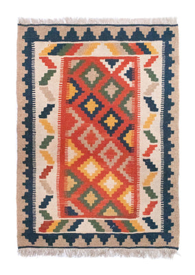Alfombra Kelim - Oriental - 91 x 66 cm - naranja