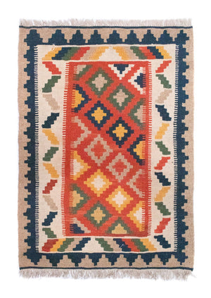 Alfombra Kelim - Oriental - 91 x 66 cm - naranja