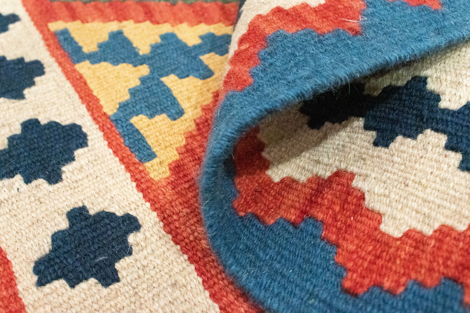 Alfombra Kelim - Oriental - 93 x 67 cm - azul