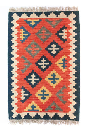 Alfombra Kelim - Oriental - 93 x 62 cm - naranja