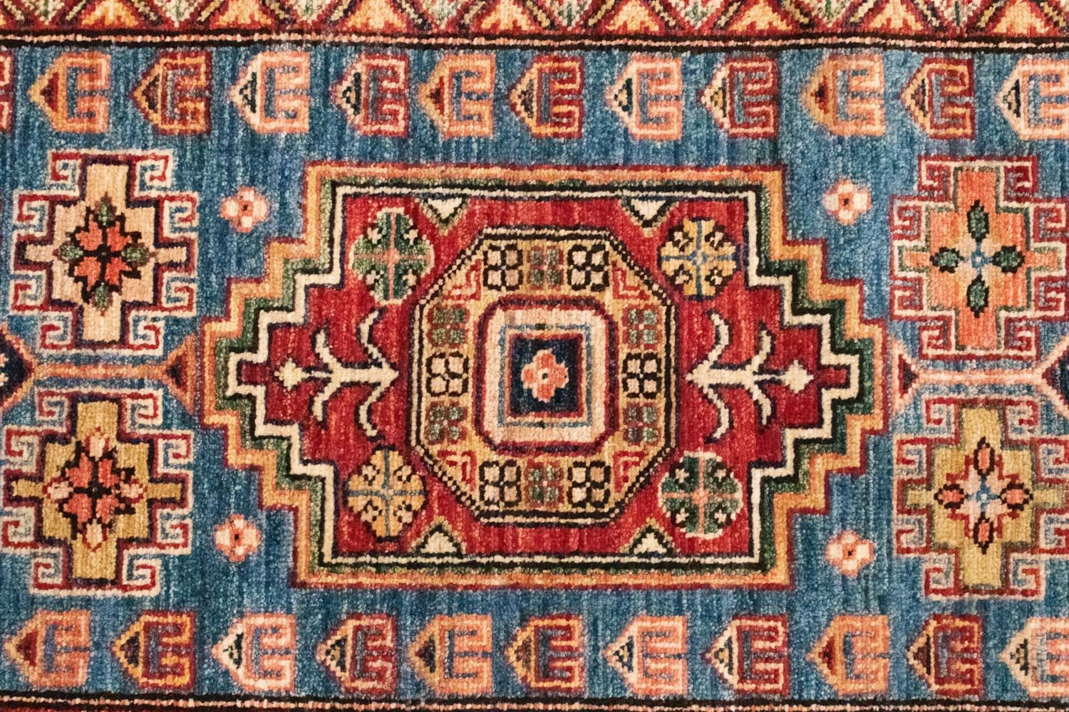 Alfombra de pasillo Alfombra Ziegler - Kazak - 212 x 79 cm - azul