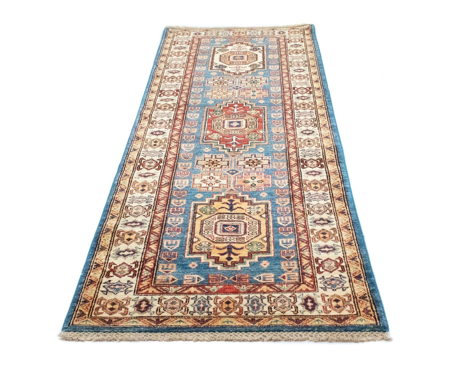 Alfombra de pasillo Alfombra Ziegler - Kazak - 212 x 79 cm - azul