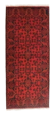 Alfombra de pasillo Alfombra afgana - Kunduz - 189 x 75 cm - rojo