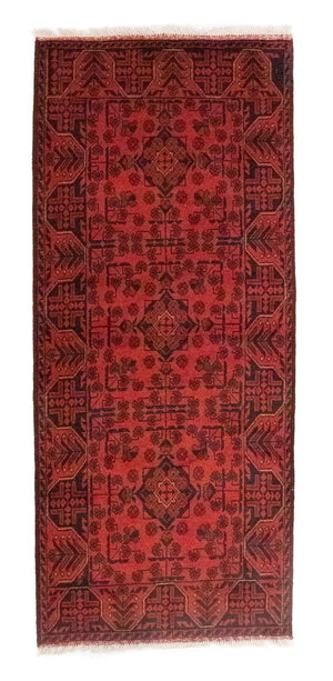 Alfombra de pasillo Alfombra afgana - Kunduz - 189 x 75 cm - rojo