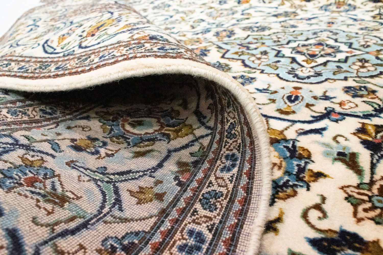 Alfombra persa - Keshan - 292 x 193 cm - beige