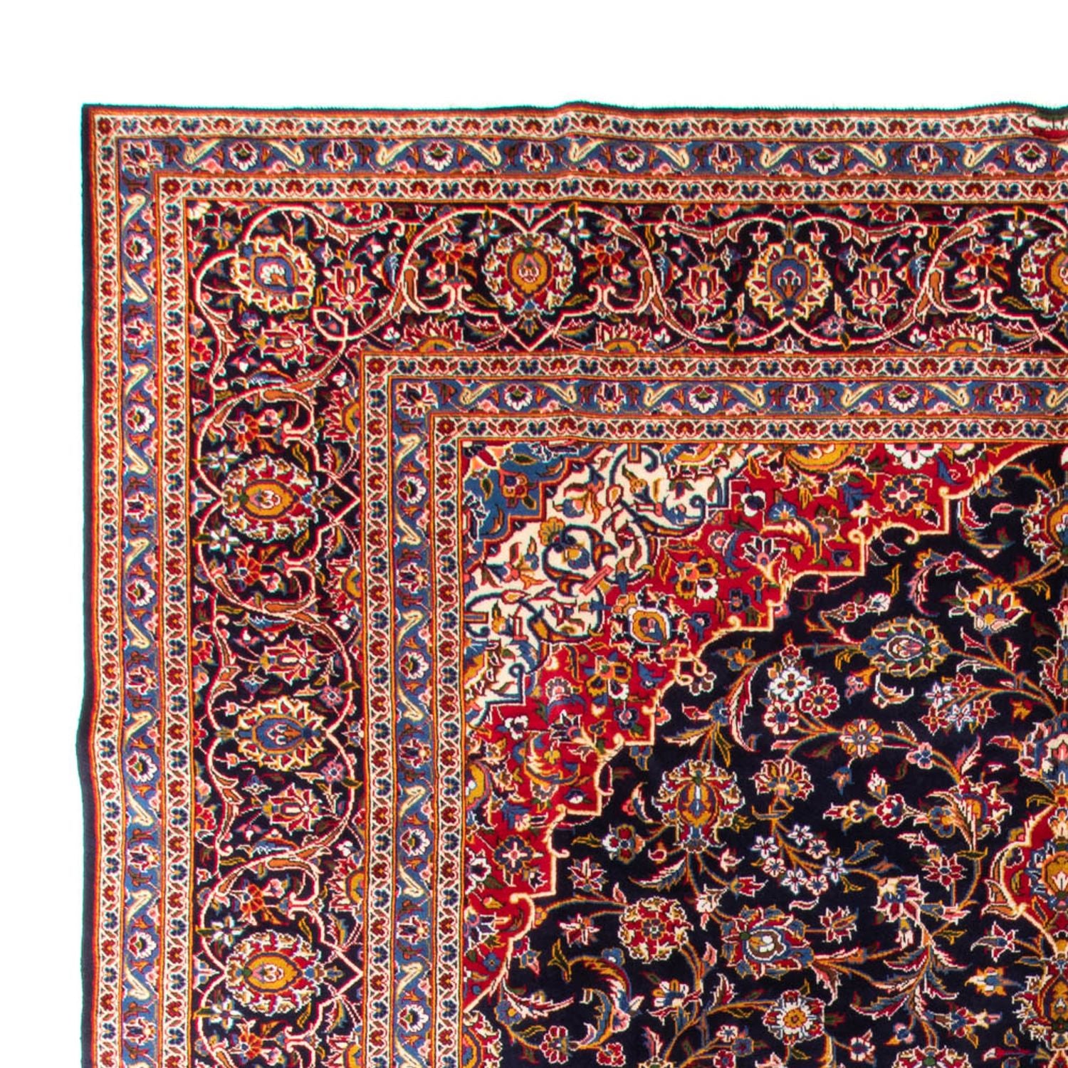 Alfombra persa - Keshan - 425 x 318 cm - azul oscuro