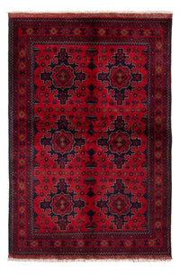 Alfombra afgana - Kunduz - 192 x 128 cm - rojo oscuro