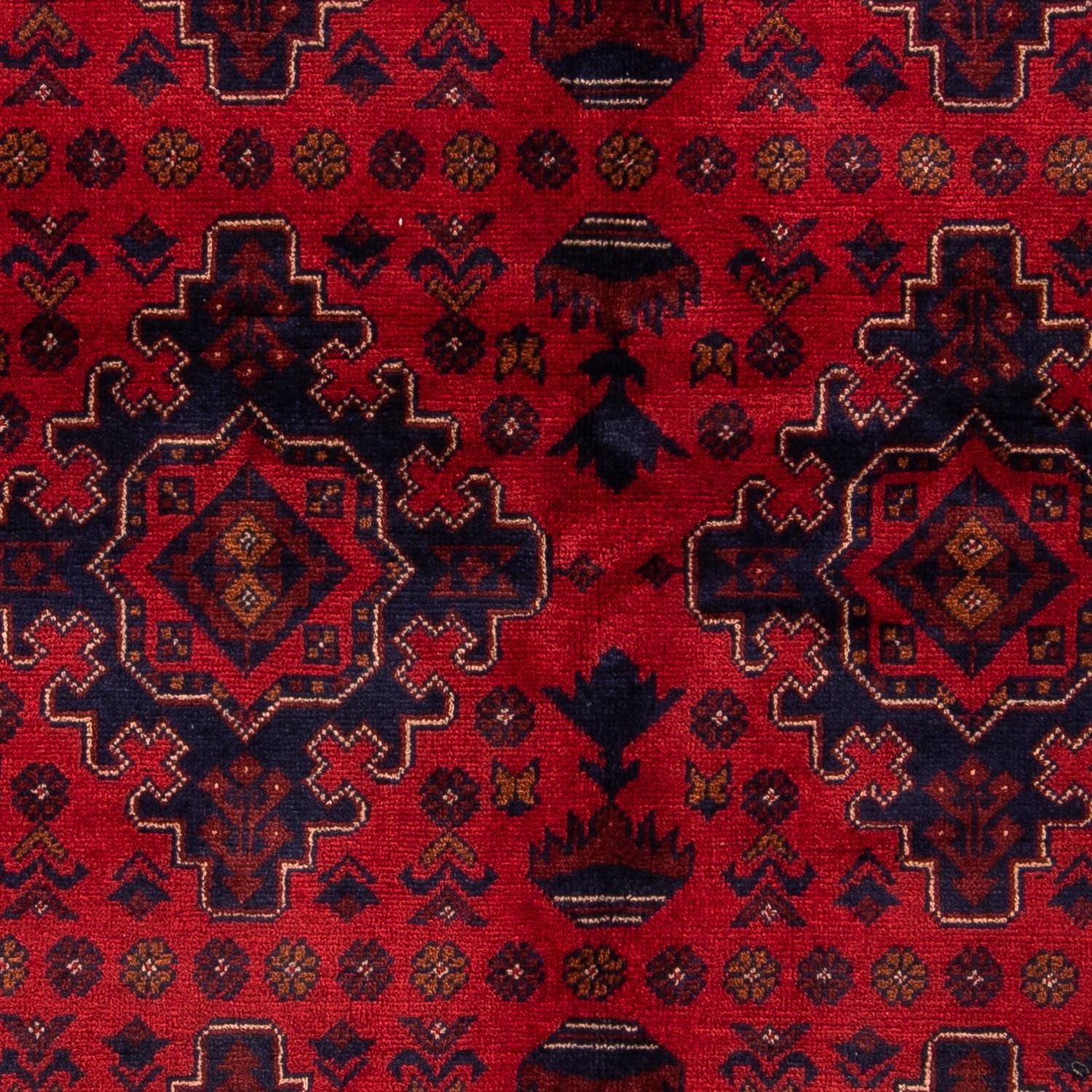 Alfombra afgana - Kunduz - 192 x 128 cm - rojo oscuro