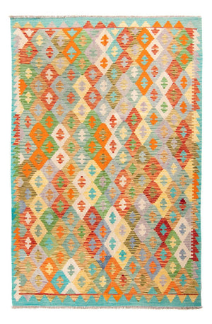 Alfombra Kelim - Splash - 254 x 174 cm - turquesa