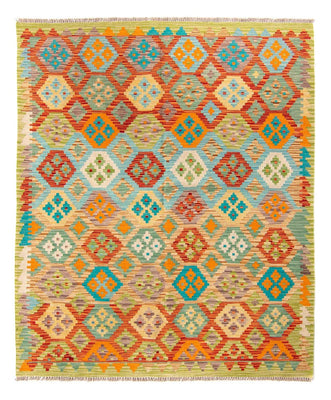 Alfombra Kelim - Splash - 205 x 155 cm - verde