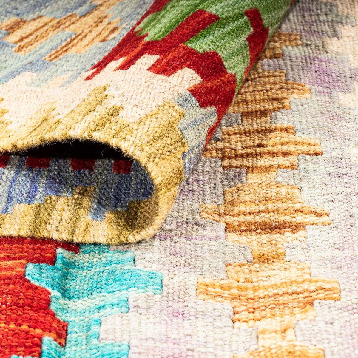 Alfombra Kelim - Splash - 200 x 153 cm - multicolor