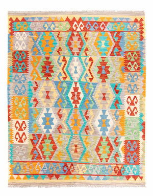 Alfombra Kelim - Splash - 203 x 152 cm - multicolor