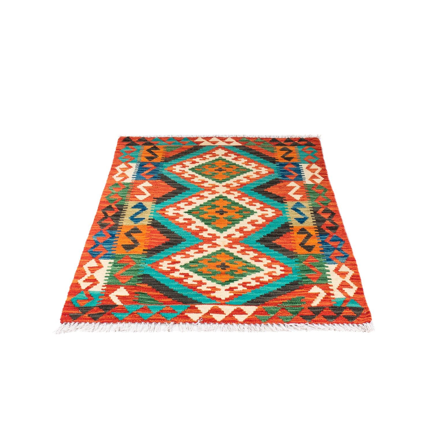 Alfombra Kelim - Splash - 128 x 86 cm - óxido