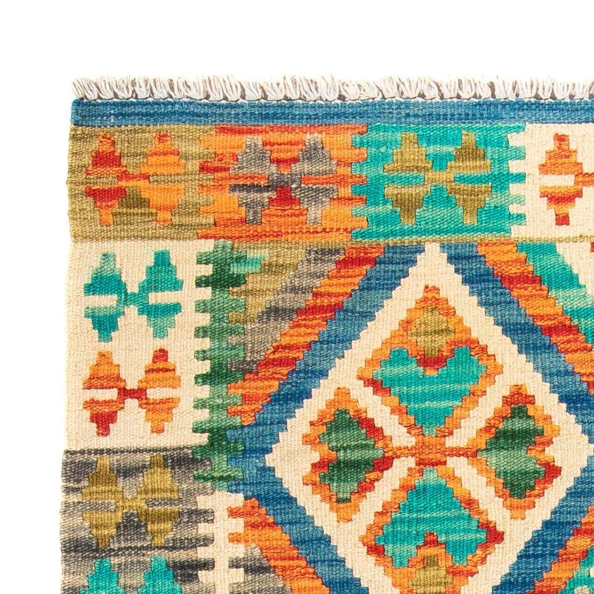 Alfombra Kelim - Splash - 115 x 92 cm - azul