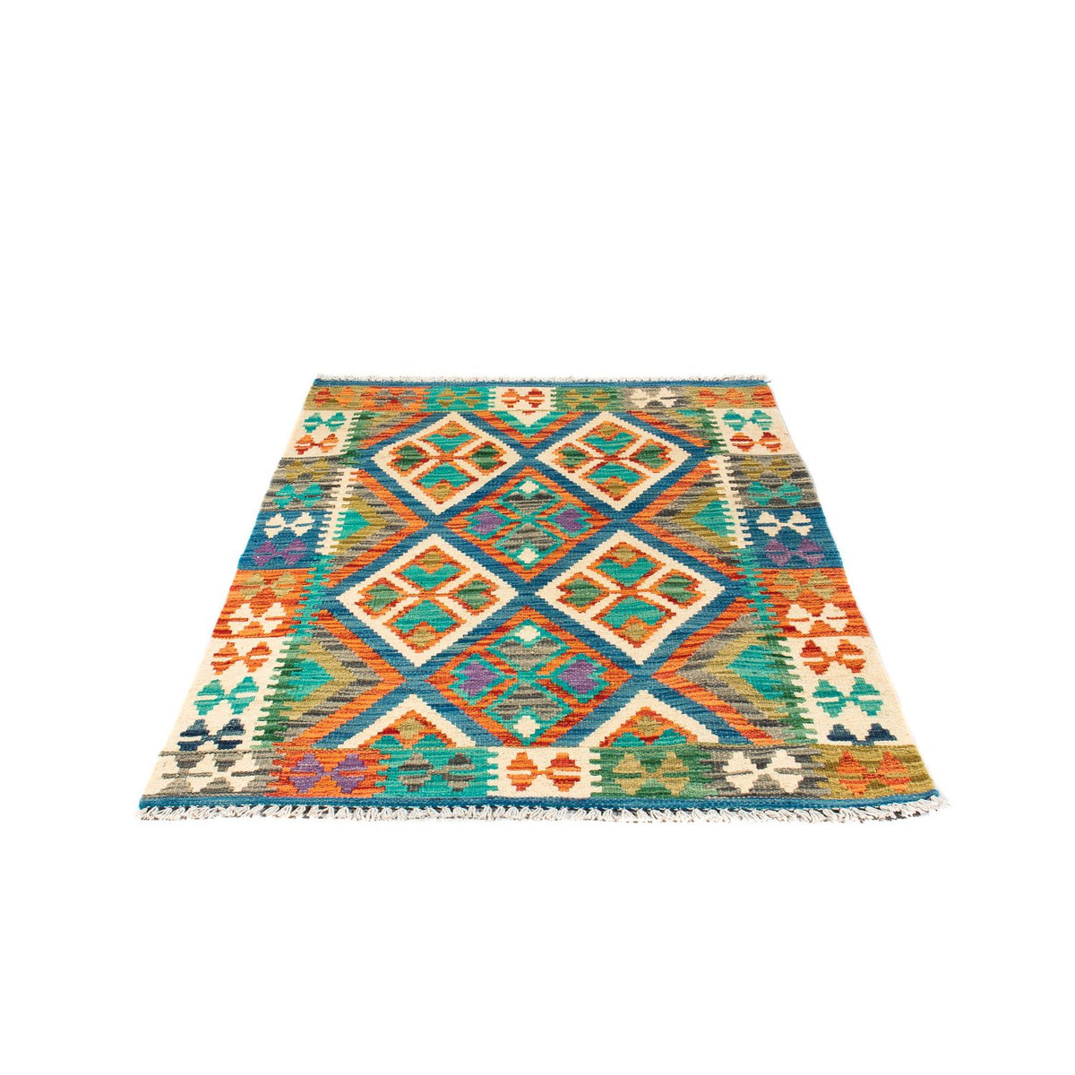 Alfombra Kelim - Splash - 115 x 92 cm - azul