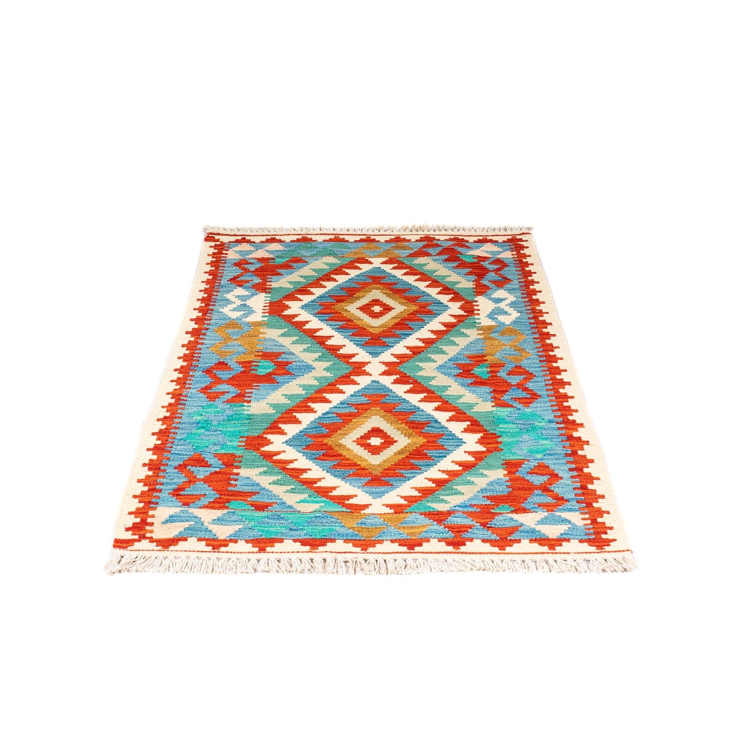 Alfombra Kelim - Splash - 122 x 81 cm - azul