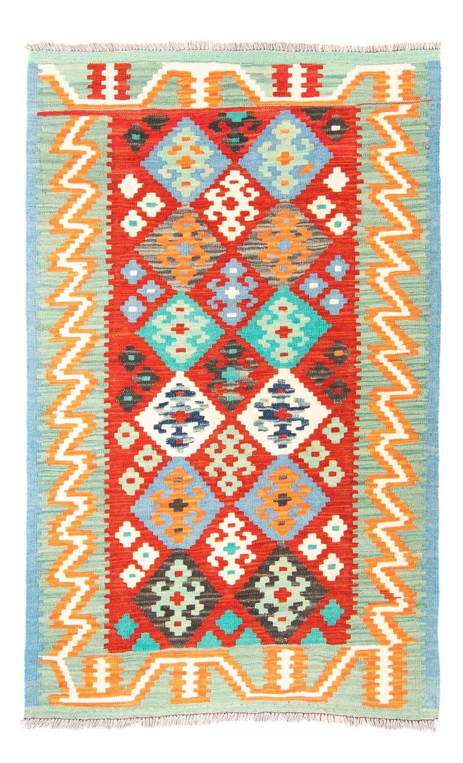 Alfombra Kelim - Splash - 154 x 99 cm - rojo oscuro