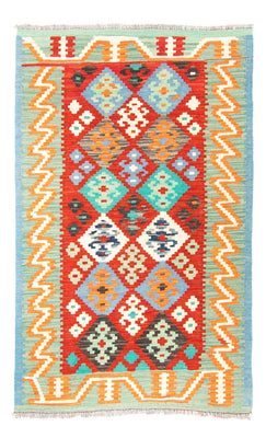 Alfombra Kelim - Splash - 154 x 99 cm - rojo oscuro