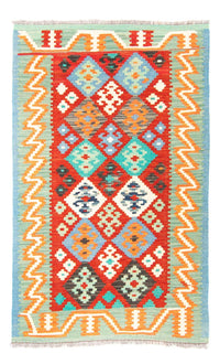 Alfombra Kelim - Splash - 154 x 99 cm - rojo oscuro