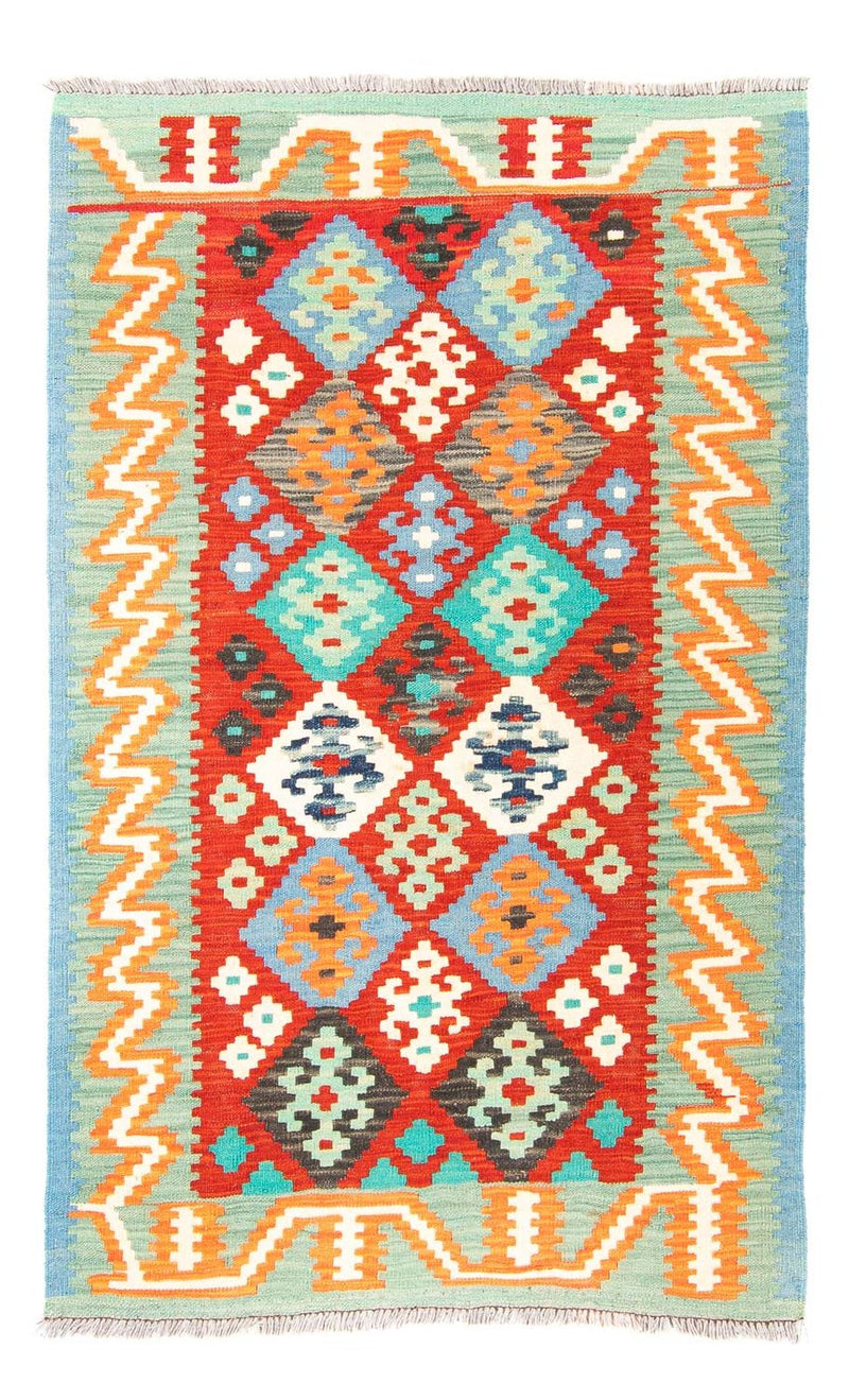 Alfombra Kelim - Splash - 154 x 99 cm - rojo oscuro