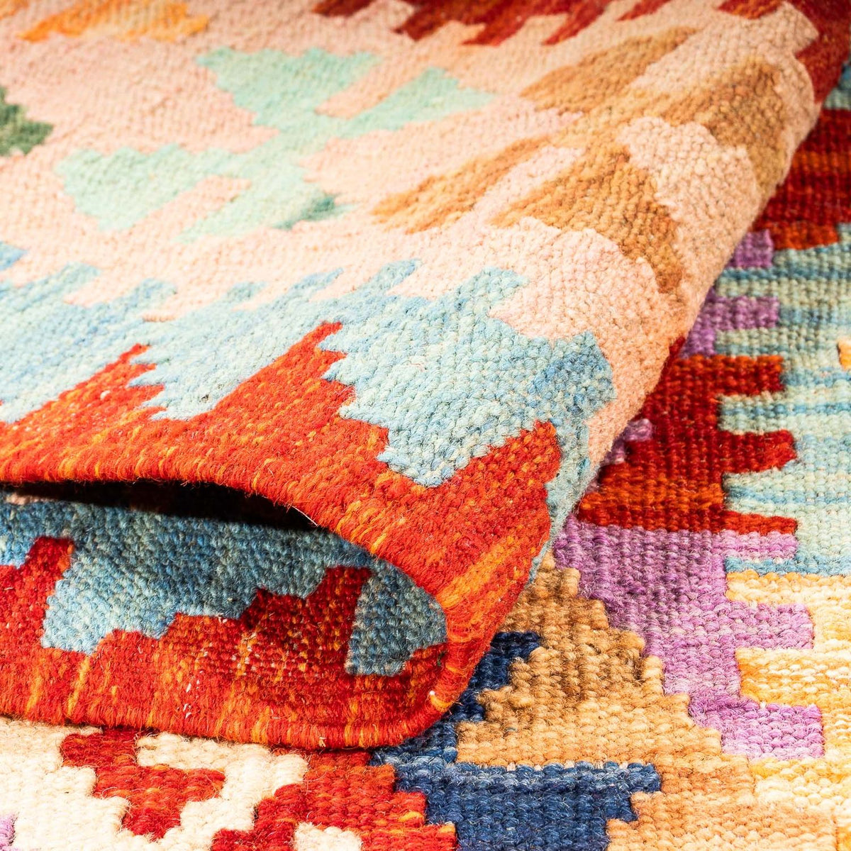 Alfombra Kelim - Splash - 157 x 101 cm - óxido