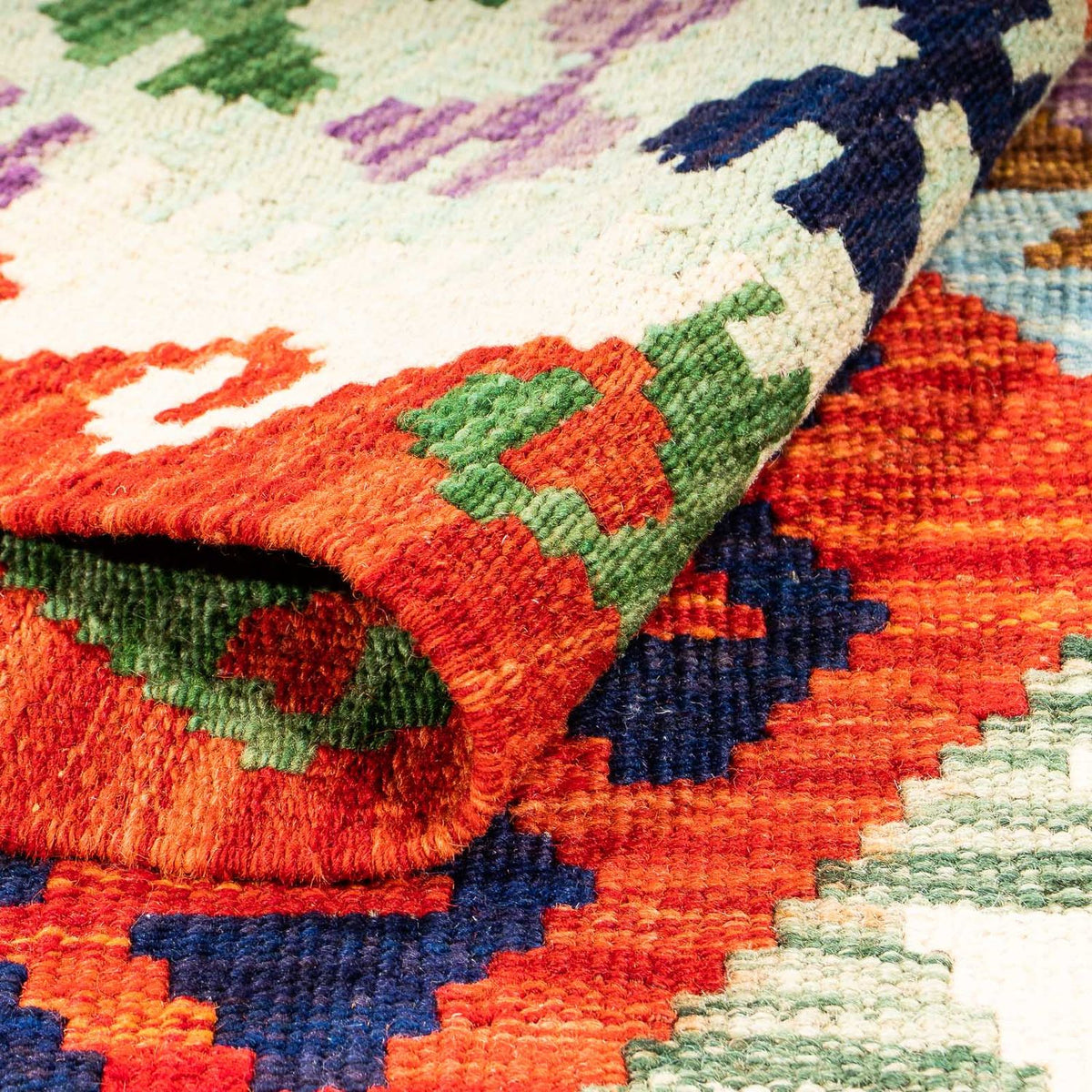 Alfombra Kelim - Splash - 148 x 104 cm - óxido