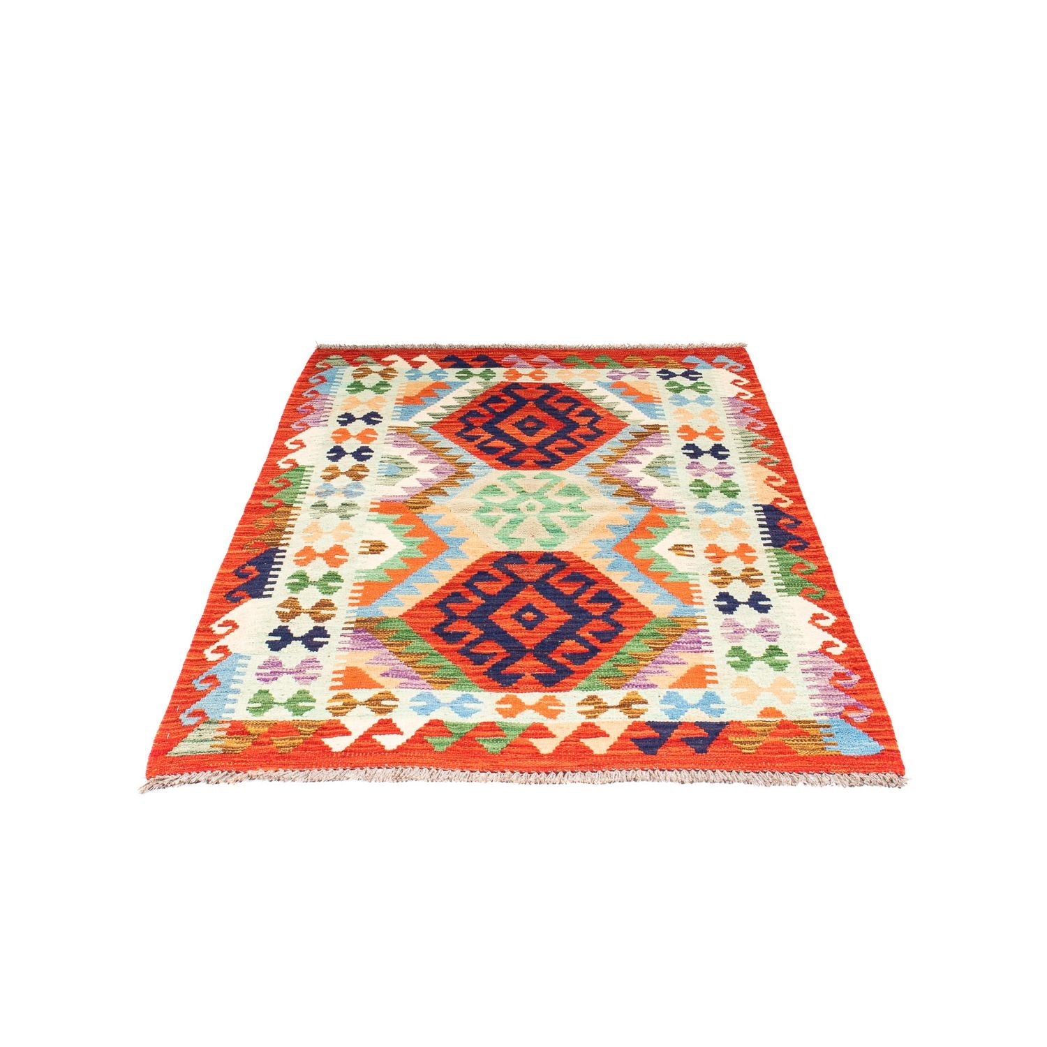 Alfombra Kelim - Splash - 148 x 104 cm - óxido