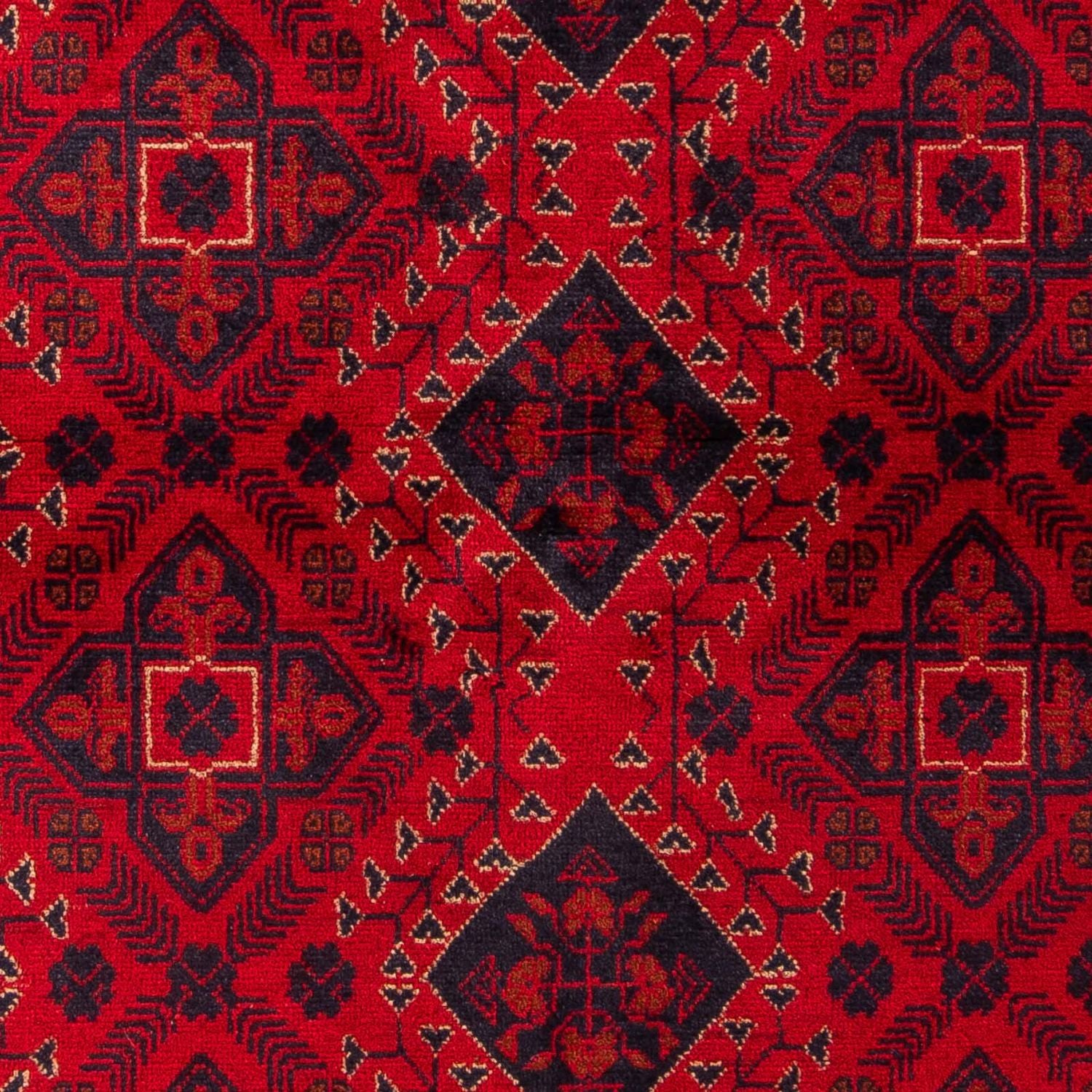 Alfombra afgana - Kunduz - 199 x 126 cm - rojo oscuro