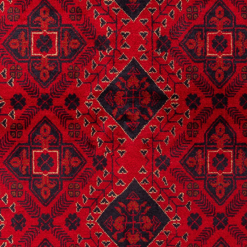 Alfombra afgana - Kunduz - 199 x 126 cm - rojo oscuro