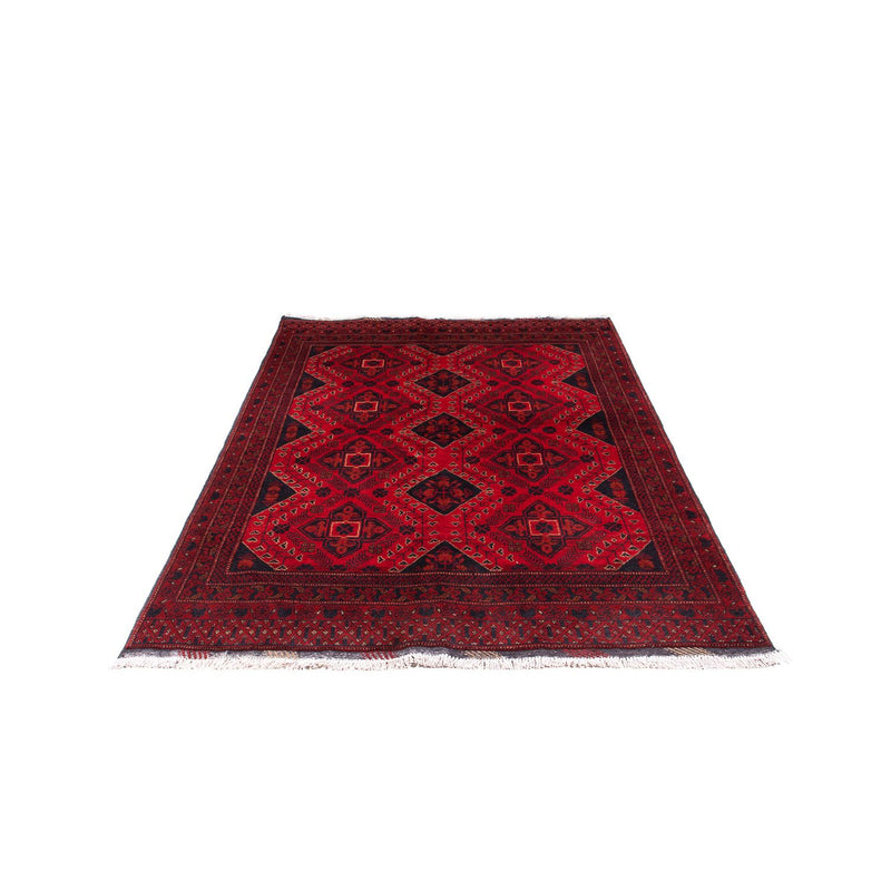 Alfombra afgana - Kunduz - 199 x 126 cm - rojo oscuro