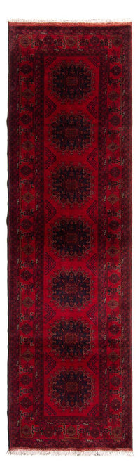 Alfombra de pasillo Alfombra afgana - Kunduz - 295 x 82 cm - rojo oscuro