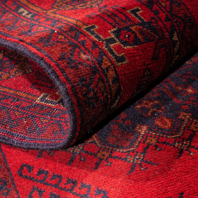 Alfombra de pasillo Alfombra afgana - Kunduz - 295 x 82 cm - rojo oscuro