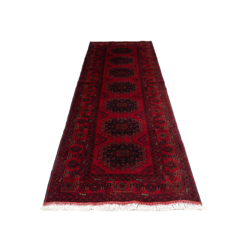 Alfombra de pasillo Alfombra afgana - Kunduz - 295 x 82 cm - rojo oscuro