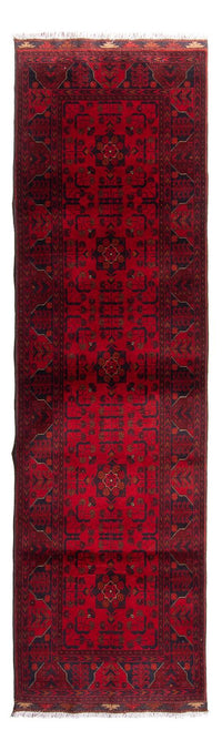 Alfombra de pasillo Alfombra afgana - Kunduz - 299 x 82 cm - rojo oscuro