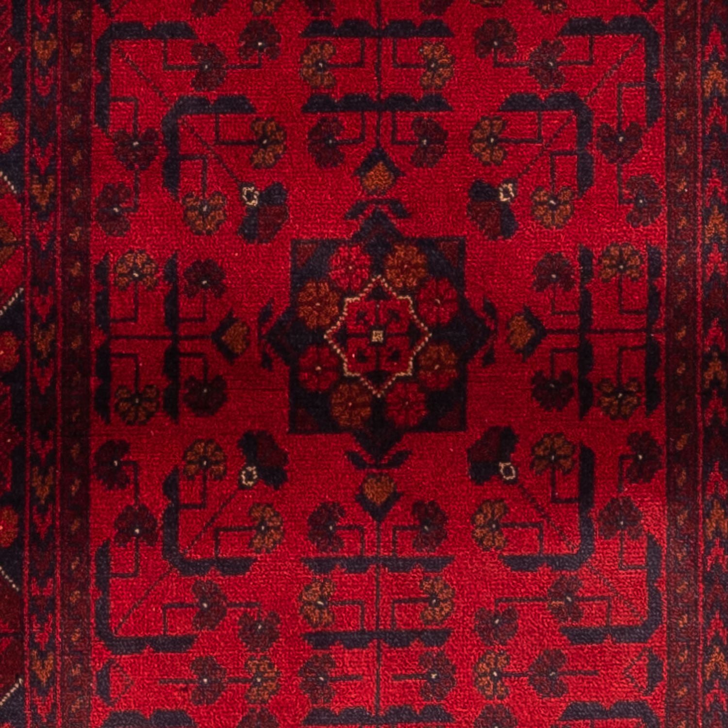 Alfombra de pasillo Alfombra afgana - Kunduz - 299 x 82 cm - rojo oscuro