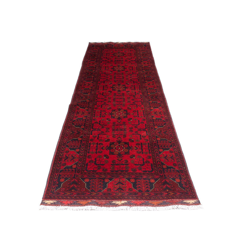 Alfombra de pasillo Alfombra afgana - Kunduz - 299 x 82 cm - rojo oscuro