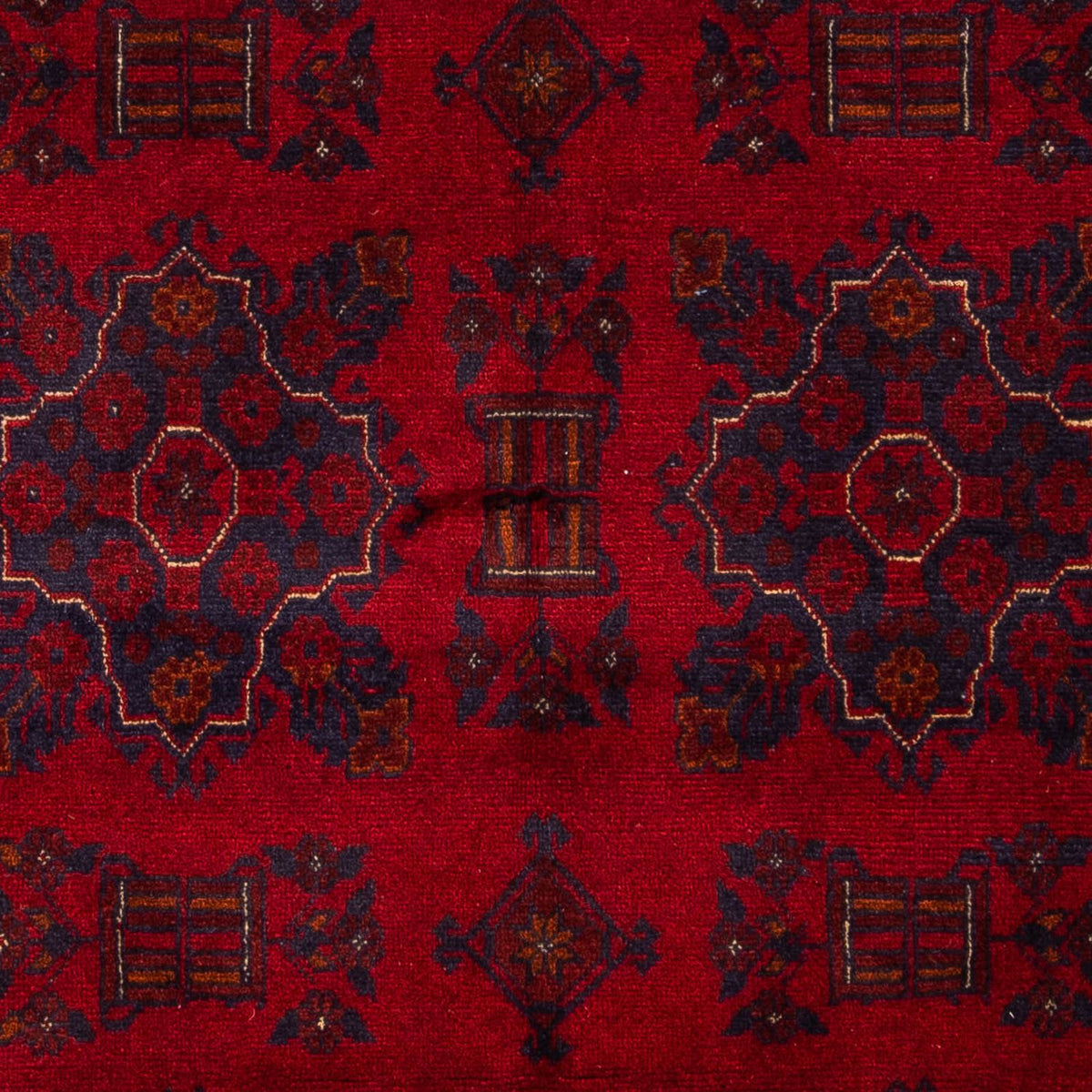 Alfombra afgana - Kunduz - 219 x 126 cm - rojo oscuro