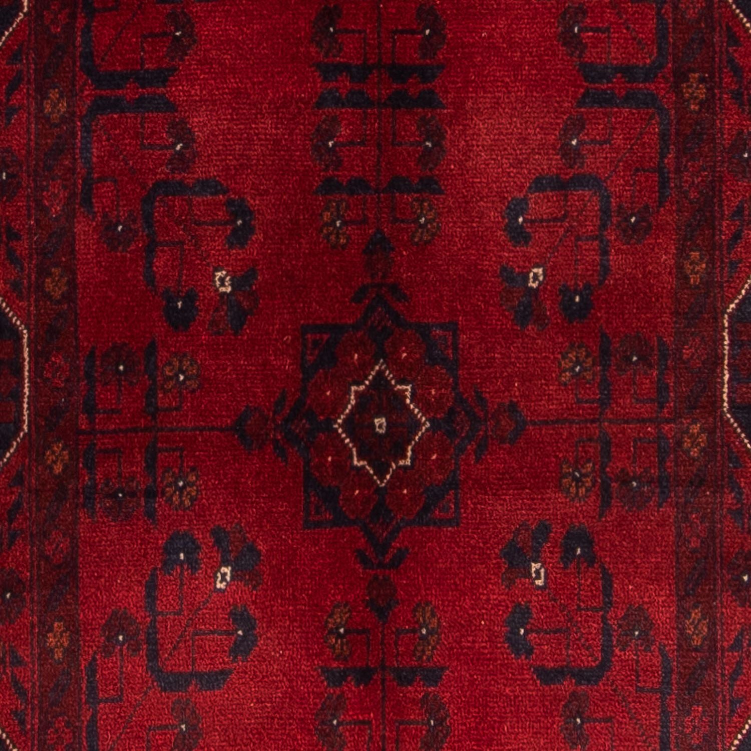 Alfombra de pasillo Alfombra afgana - Kunduz - 298 x 82 cm - rojo oscuro