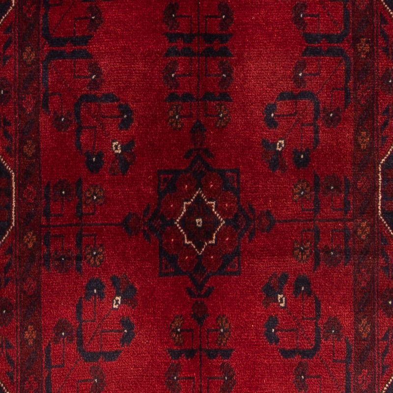 Alfombra de pasillo Alfombra afgana - Kunduz - 298 x 82 cm - rojo oscuro