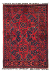 Alfombra afgana - Kunduz - 125 x 78 cm - rojo oscuro